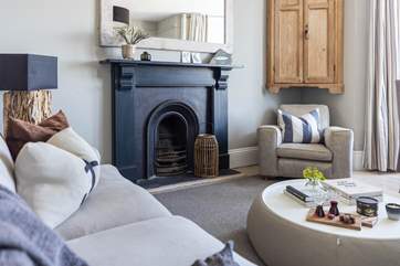 The ornamental fireplace makes such a feature in this beautiful room