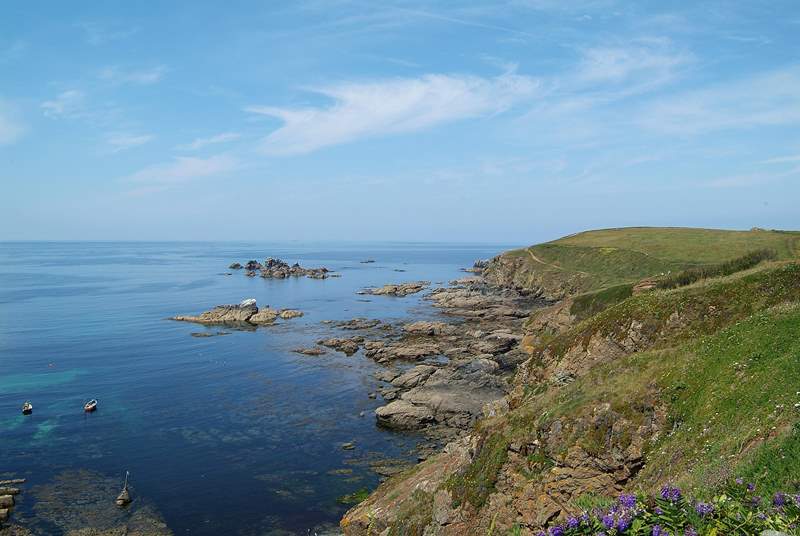 An exhilarating walk westwards along the coast path will take you to Kynance Cove.