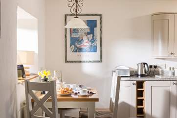 When eating breakfast you can enjoy the wonderful view out to sea.