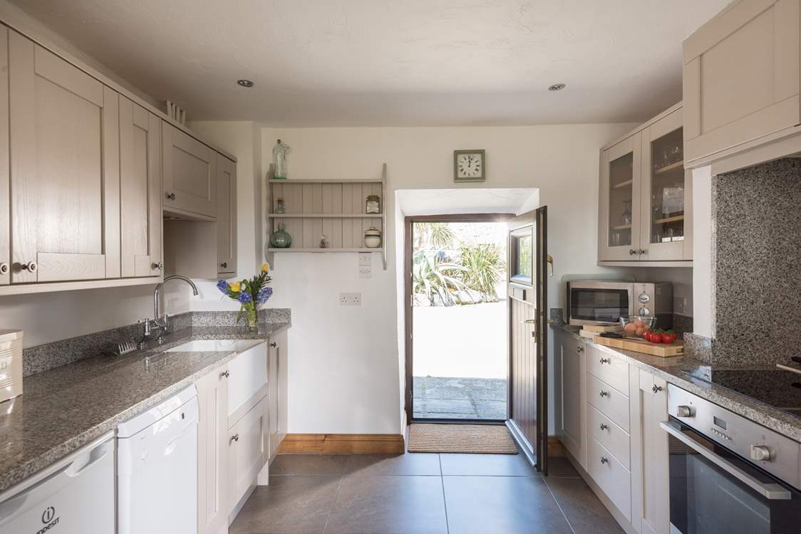 The stylish and well-equipped kitchen.