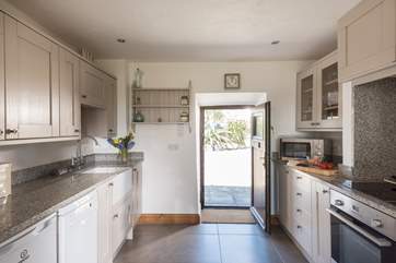 The stylish and well-equipped kitchen.