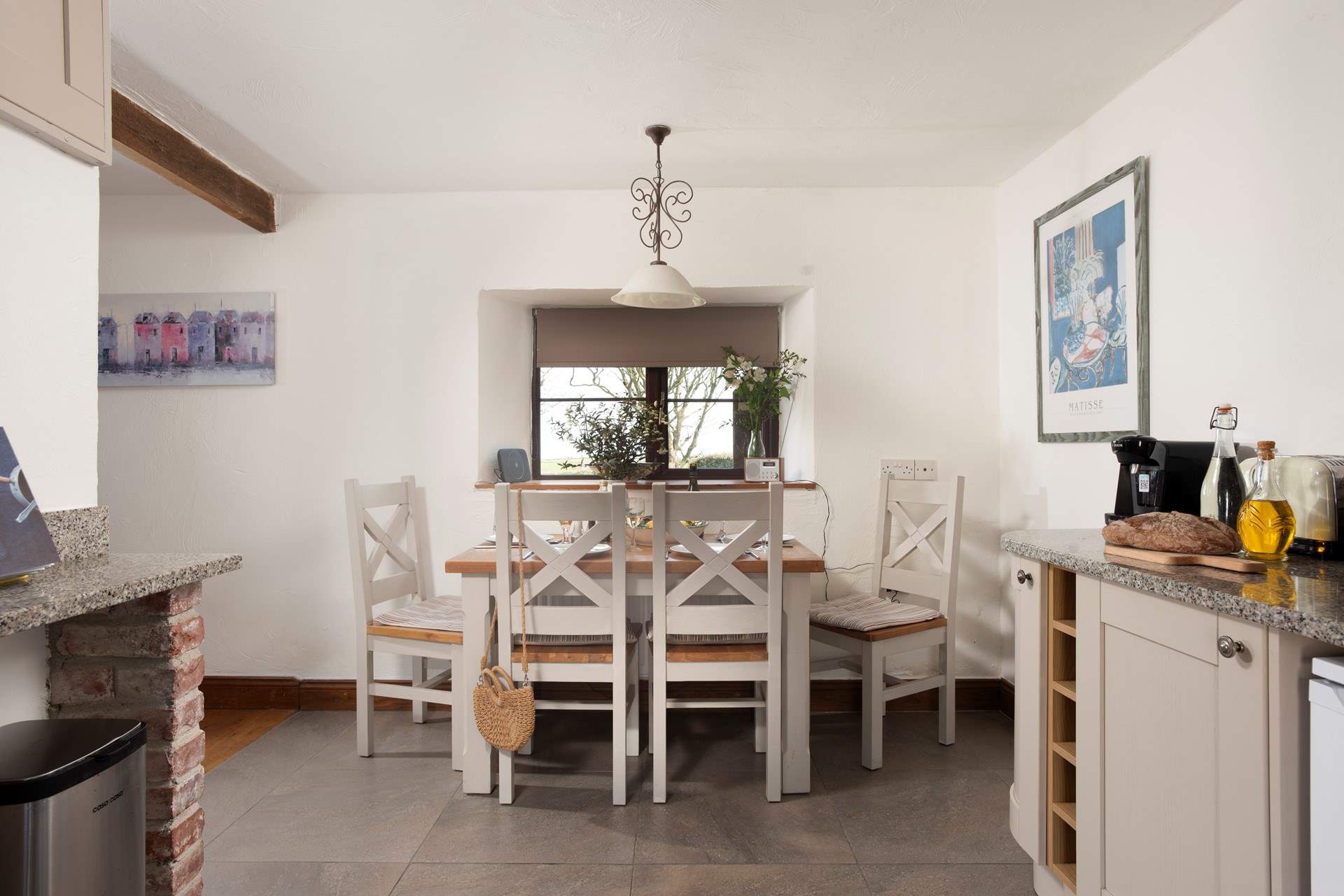 The kitchen/diner looks out to the seaward side.