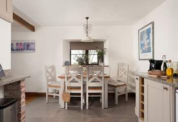 The kitchen/diner looks out to the seaward side.