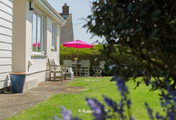 Tara's enclosed garden is very private.