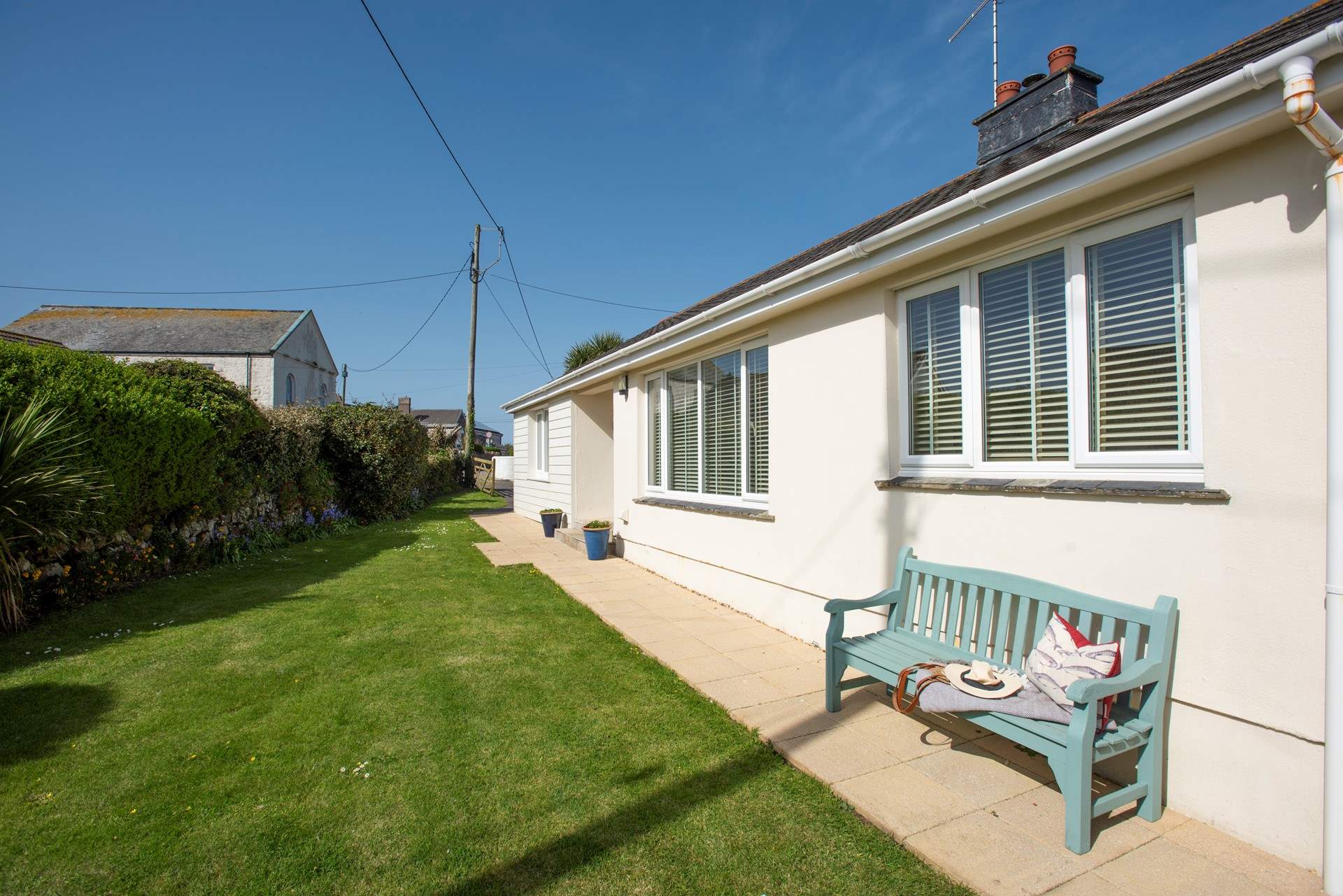 There is plenty of space to run around on the lawn.
