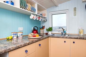The kitchen is well-equipped.