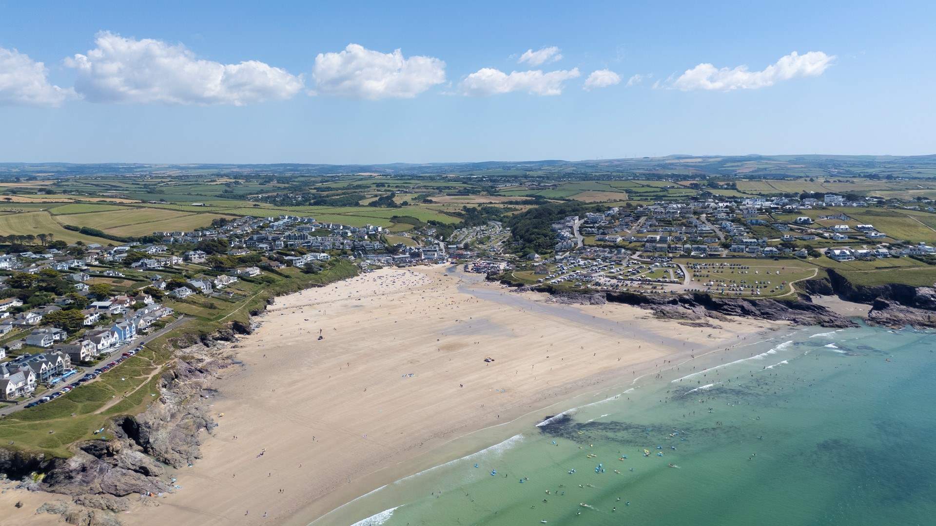 The glorious beach at Polzeath.