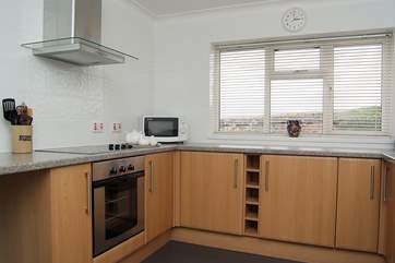 The modern spacious kitchen.