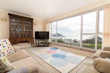 The lovely and light sitting-room...with a view.