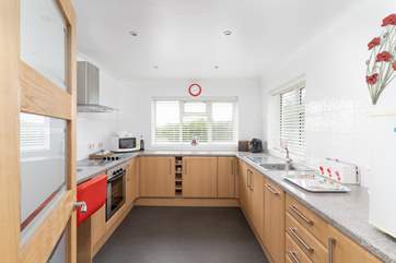 The modern spacious kitchen.