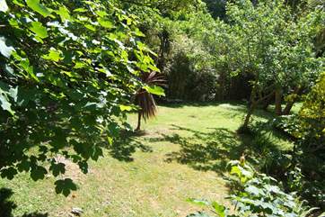 This is the secluded garden tucked behind Little Woodlands.