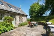 The terrace area at the back of Owl Barn.