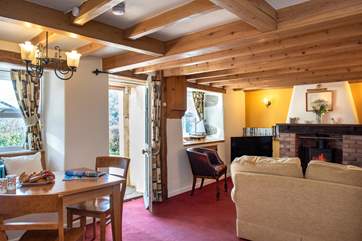 The sitting-room has many traditional features.
