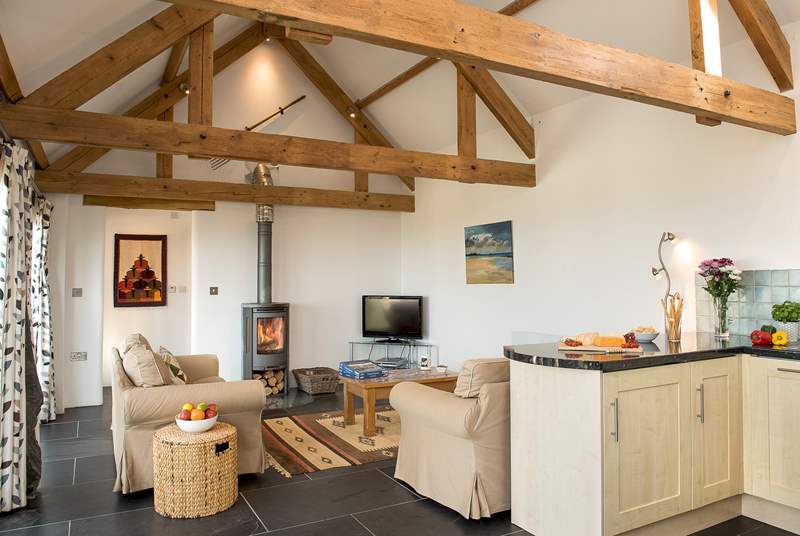 The cosy wood-burner makes this a great retreat whatever the weather.