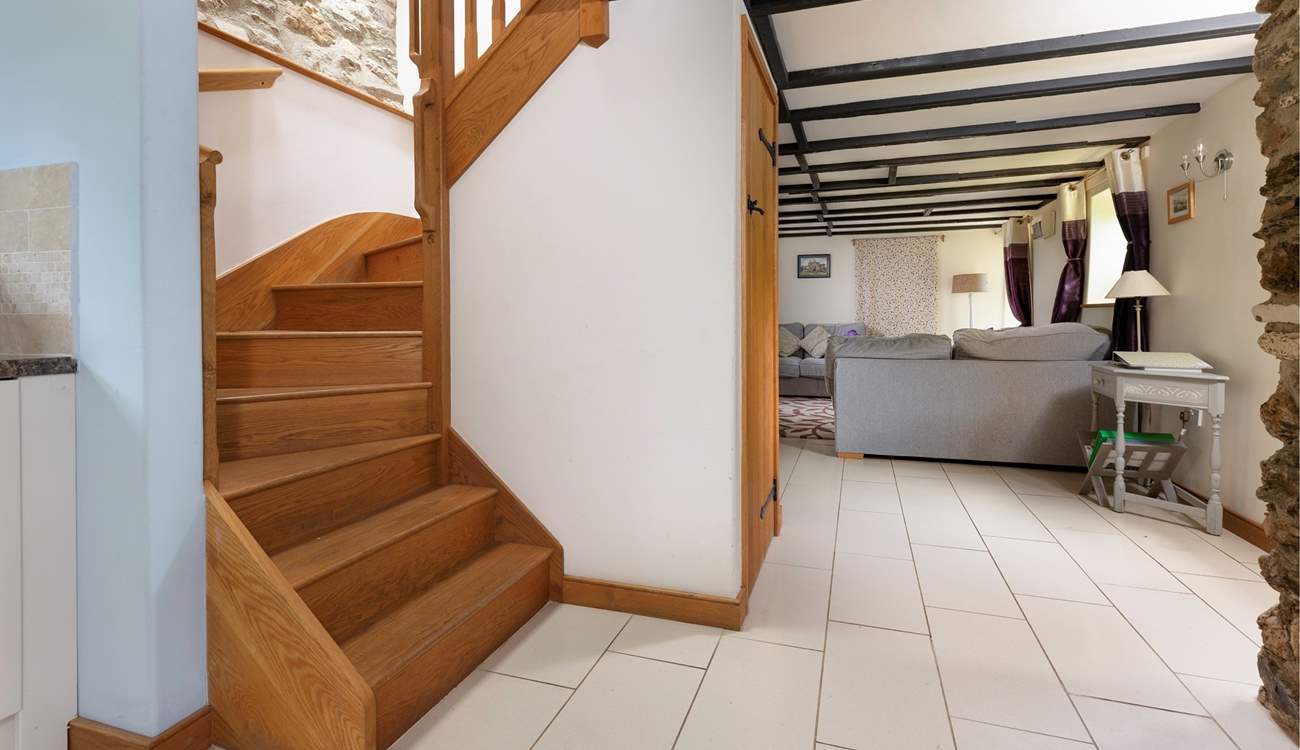 The stairs up to the first floor.