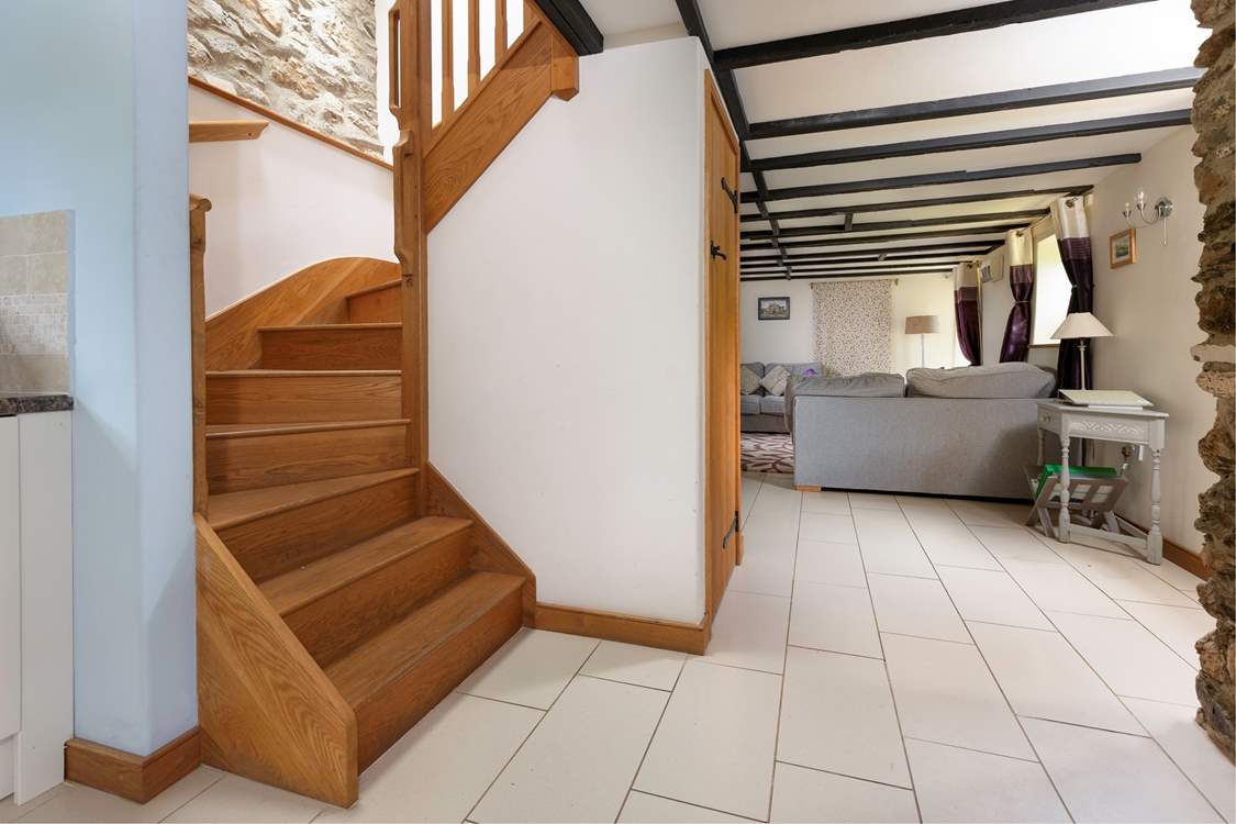 The stairs up to the first floor.