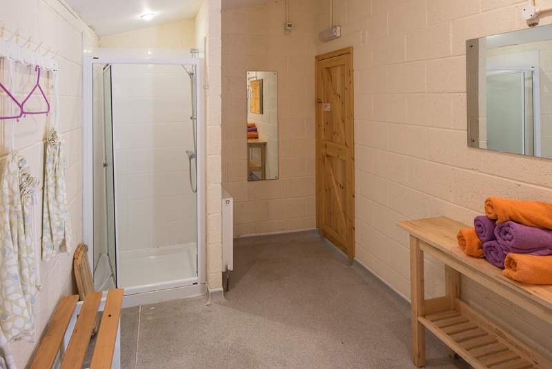 One of the changing-rooms for the pool.