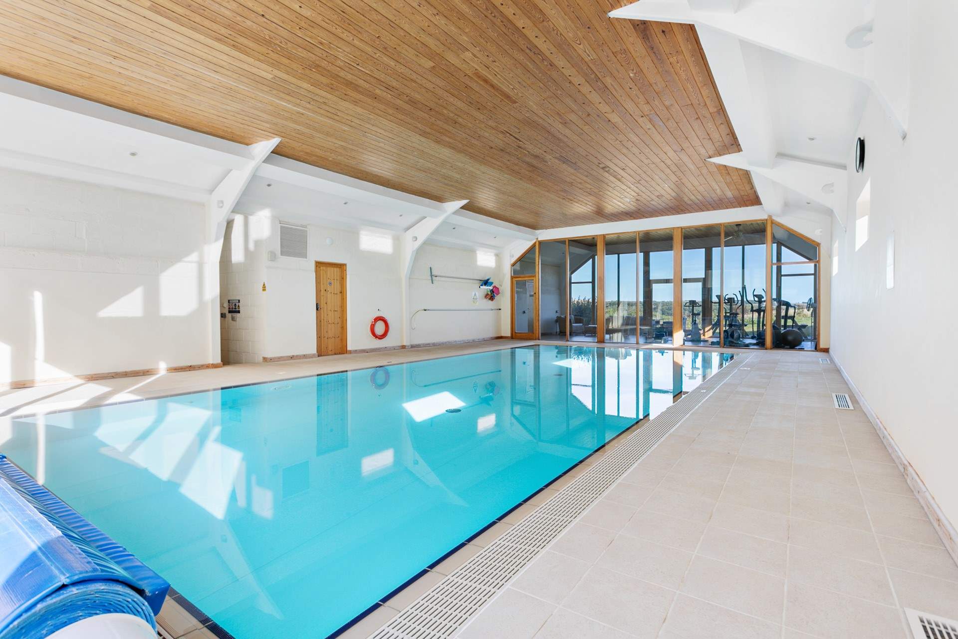 The splendid indoor pool (11m x 5m x 1.2m deep).