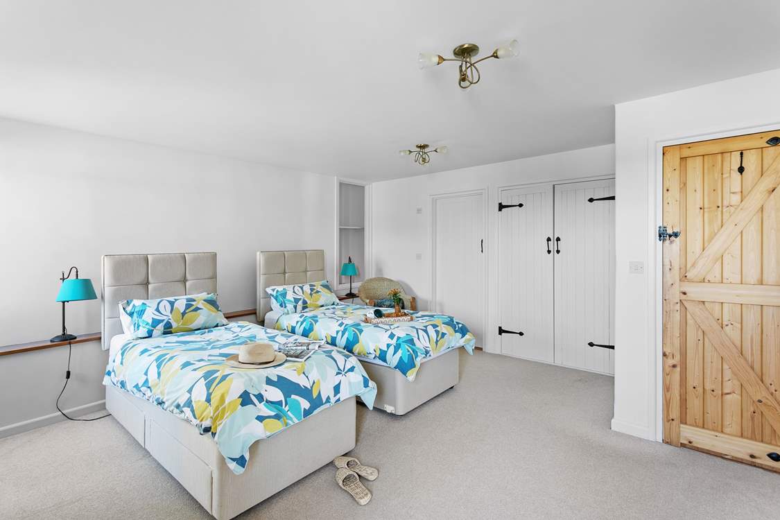 Bedroom two is delightful. Here it’s twin-bedded but it can be made up as a super-king.