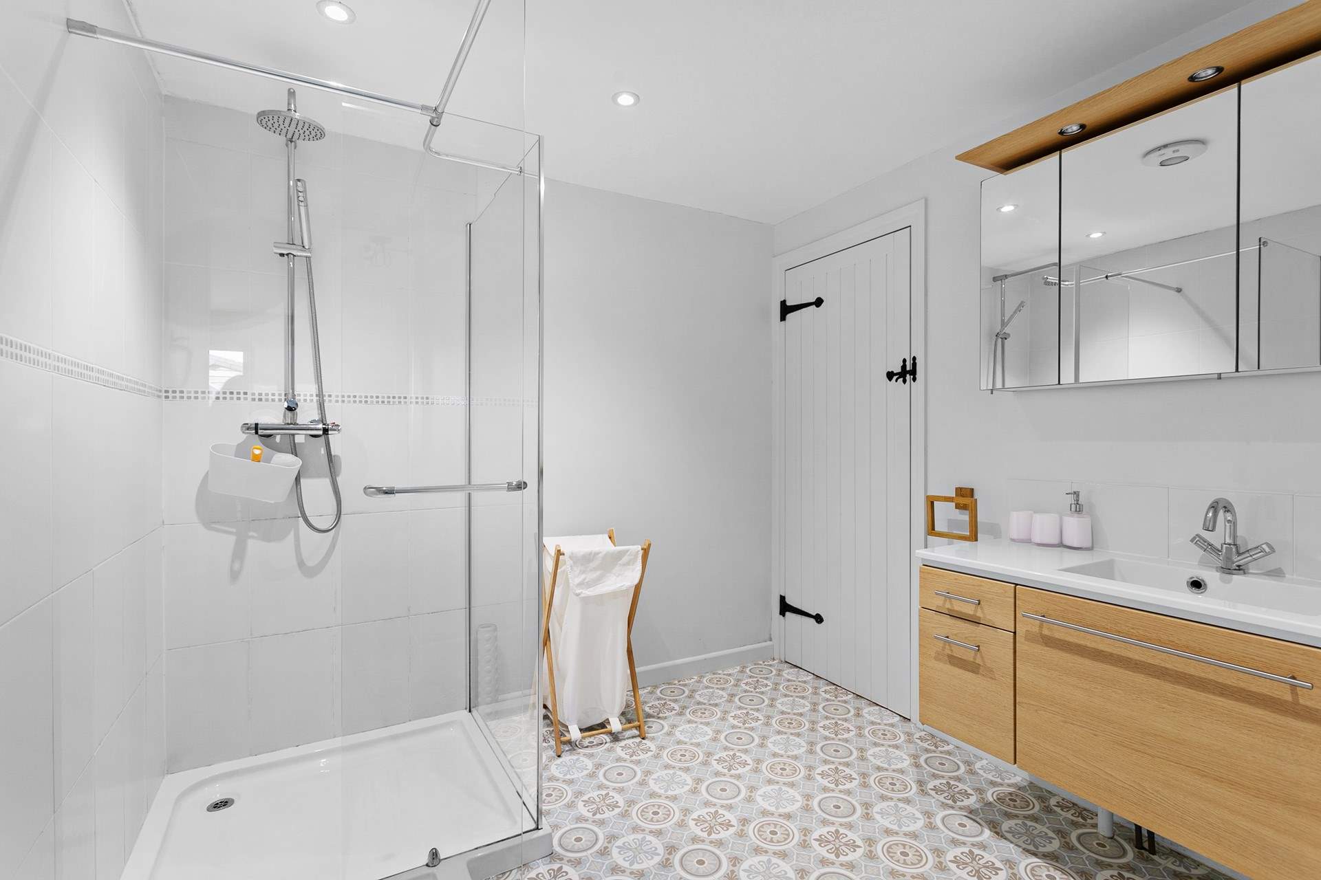 Bedroom 2 has a fabulous en suite with WC beyond.