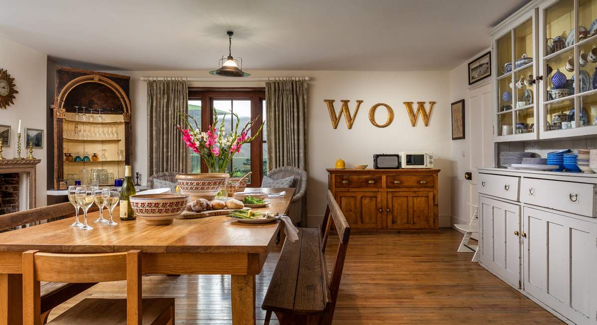 The 'WOW' factor in the large and spacious kitchen/dining-room.