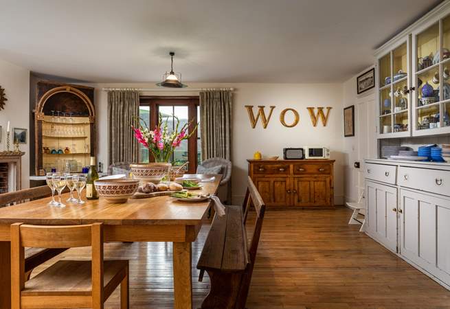 The 'WOW' factor in the large and spacious kitchen/dining-room.
