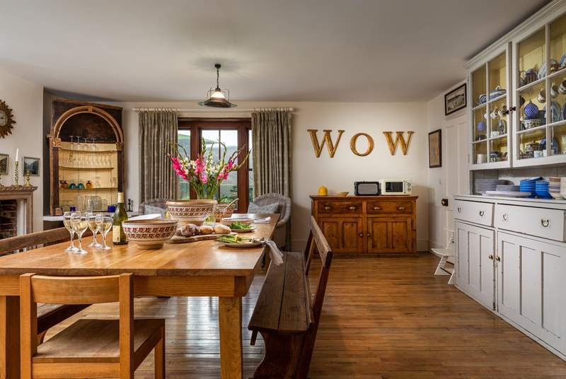 The 'WOW' factor in the large and spacious kitchen/dining-room.