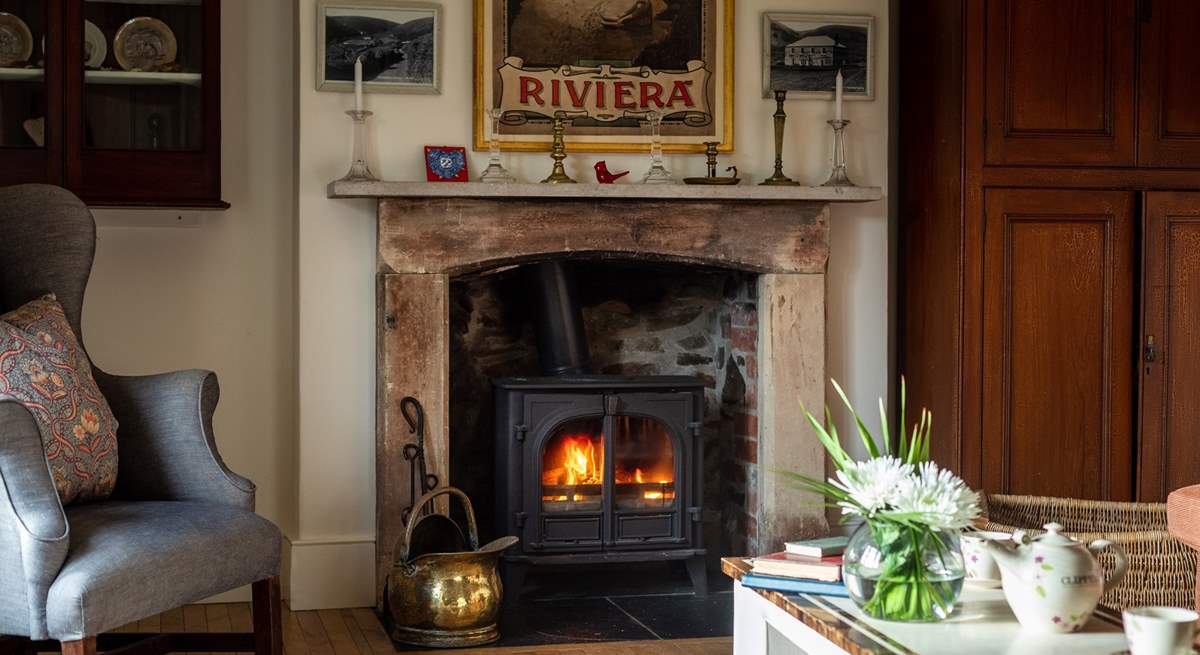 The fabulous wood burner is perfect for cooler months.