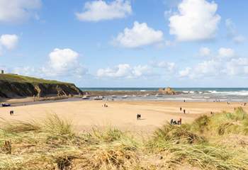 The north coast has some spectacular beaches, this is Bude.