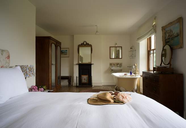 Enjoy a soak in the gorgeous bath.