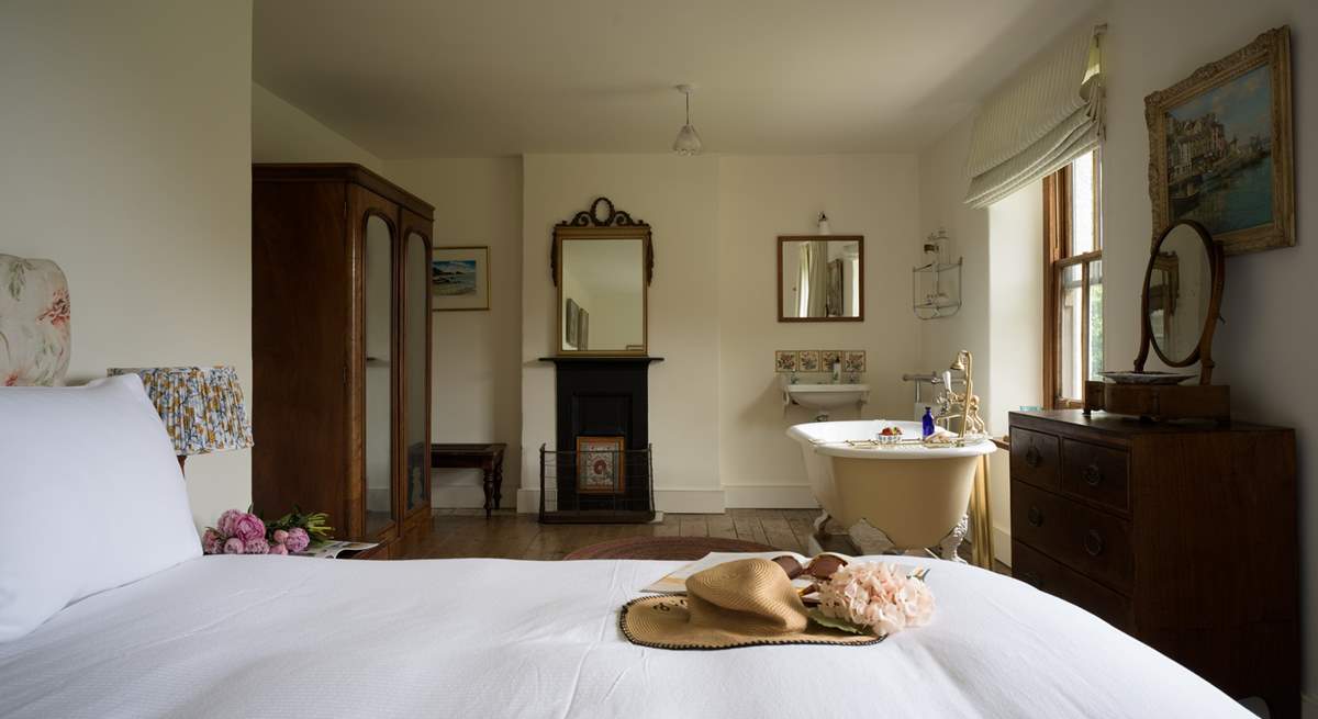 Enjoy a soak in the gorgeous bath.