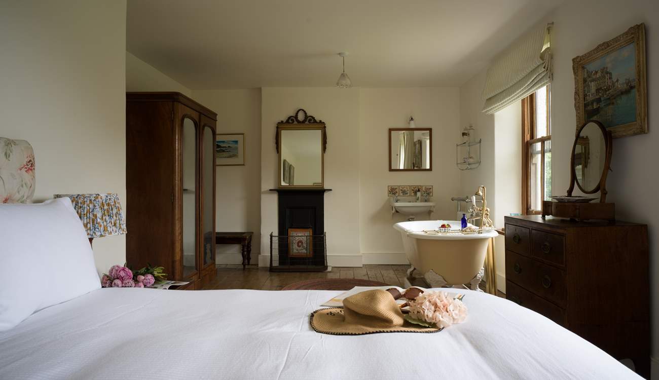 Enjoy a soak in the gorgeous bath.