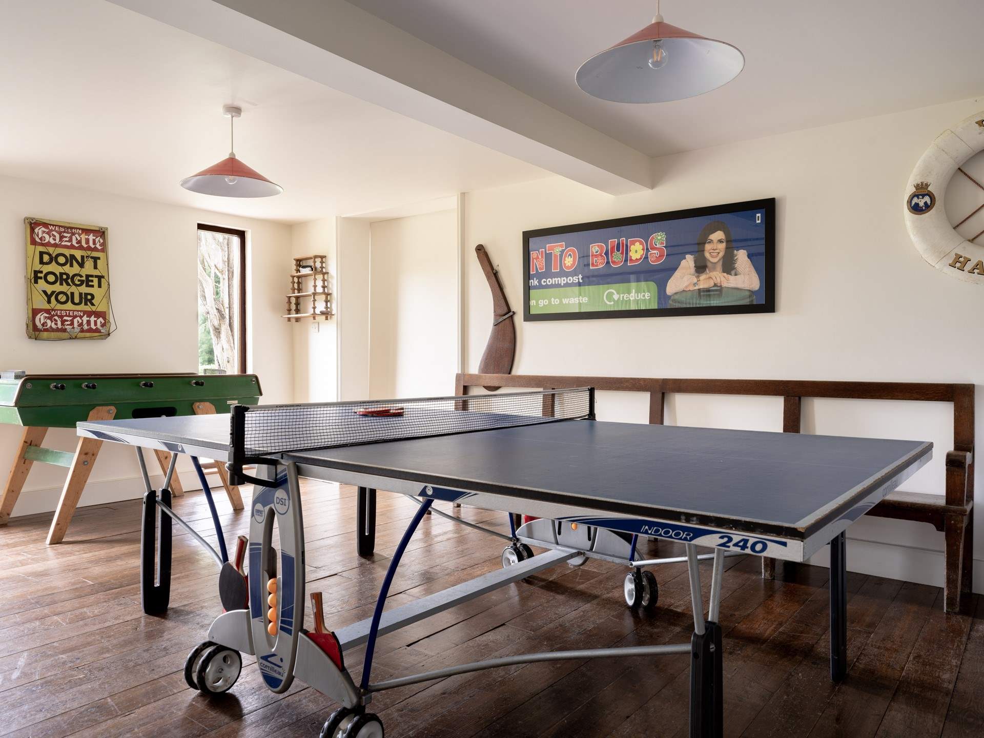 Fun and games around the tennis table. 