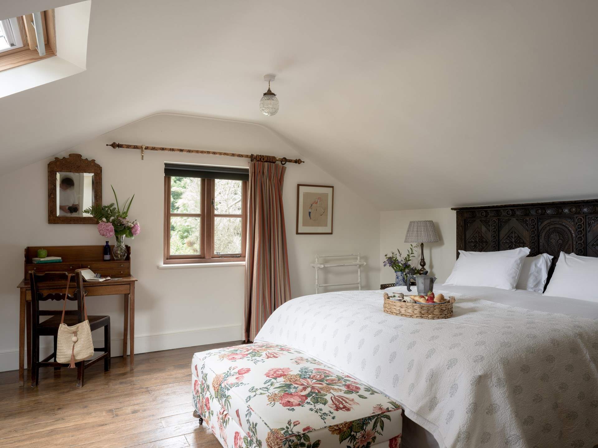 The annexe is home to this beautiful room on the first floor.