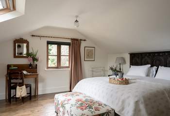 The annexe is home to this beautiful room on the first floor.