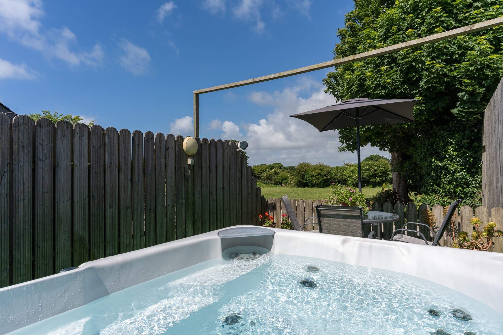 There is a small local charge for the hot tub.