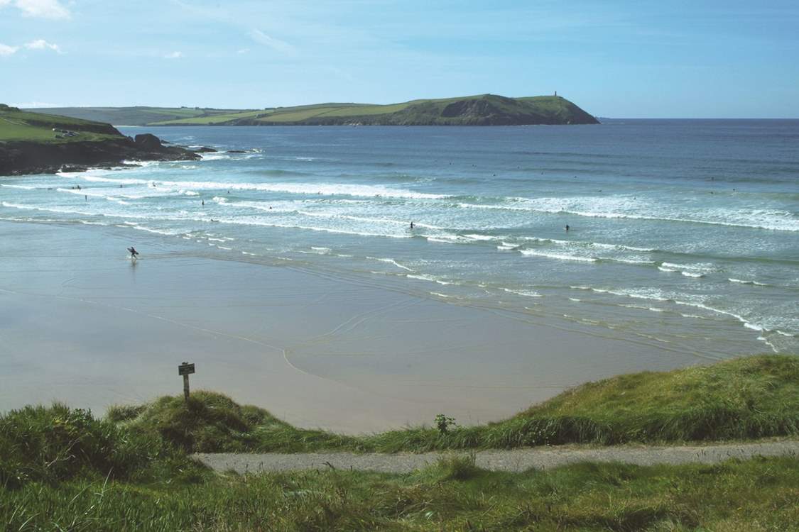 The beach at Polzeath is only a short drive.