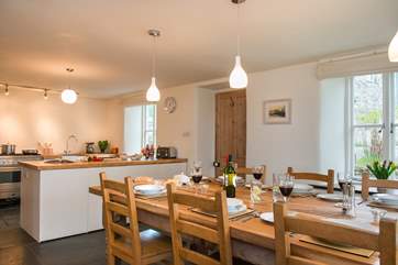 The lovely open plan kitchen/diner.