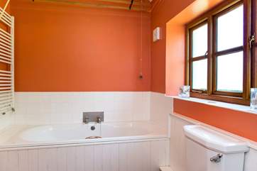 The downstairs bathroom also has a separate shower.