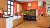 The gloriously spacious farmhouse kitchen....