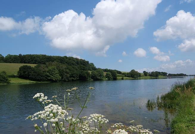 Head up into the Quantock Hills across the Vale of Taunton. This is Headford Reservoir. There is a parking/viewing point where you can take in the beautiful view.