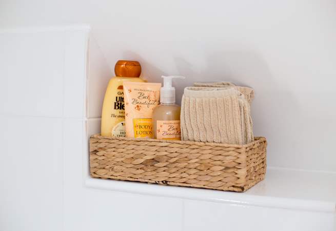 You will find a little basket of treats in the bathroom.