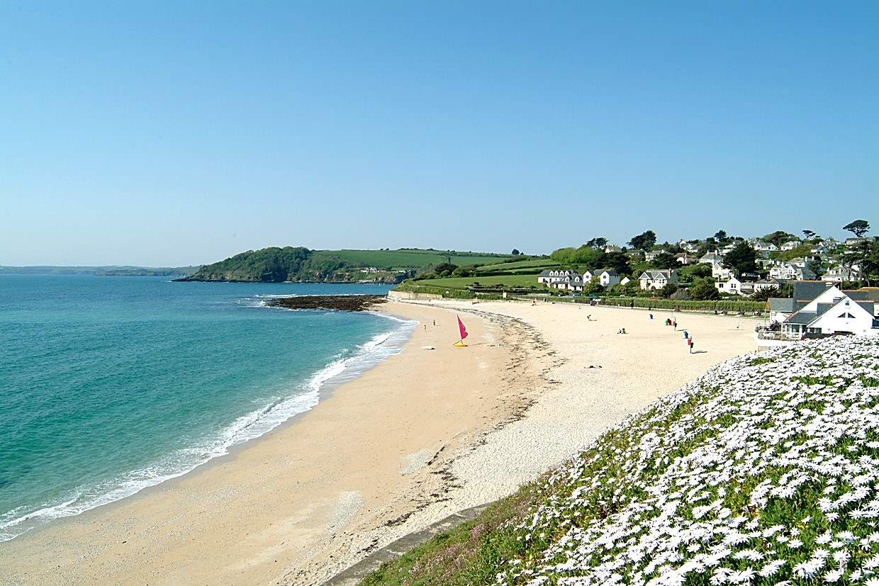 Gyllyngvase Beach is one of Falmouth's three  family-friendly sandy beaches.