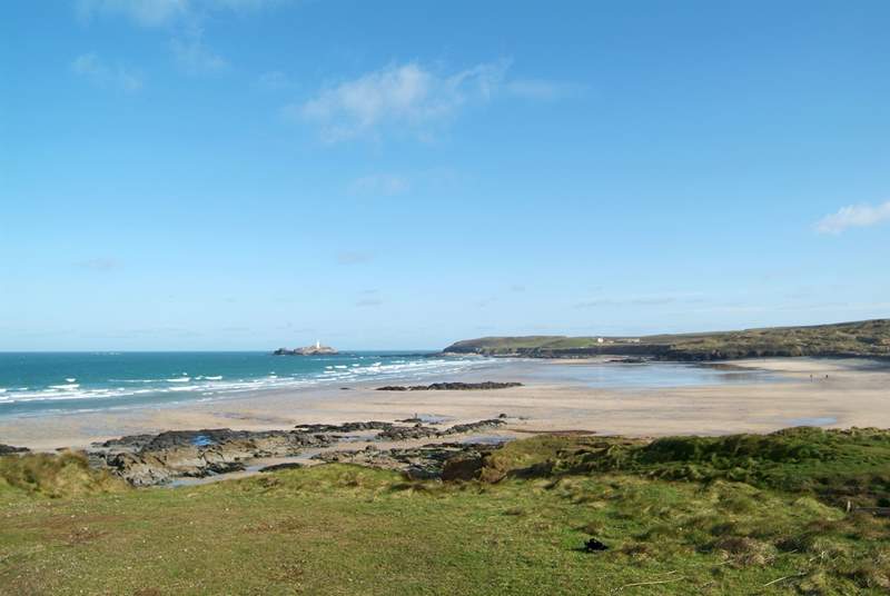 The fabulous beach at Gwithian, looking towards Godrevy lighthouse.