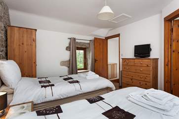 Bedroom 3 overlooks the fields and cows grazing in the fields.