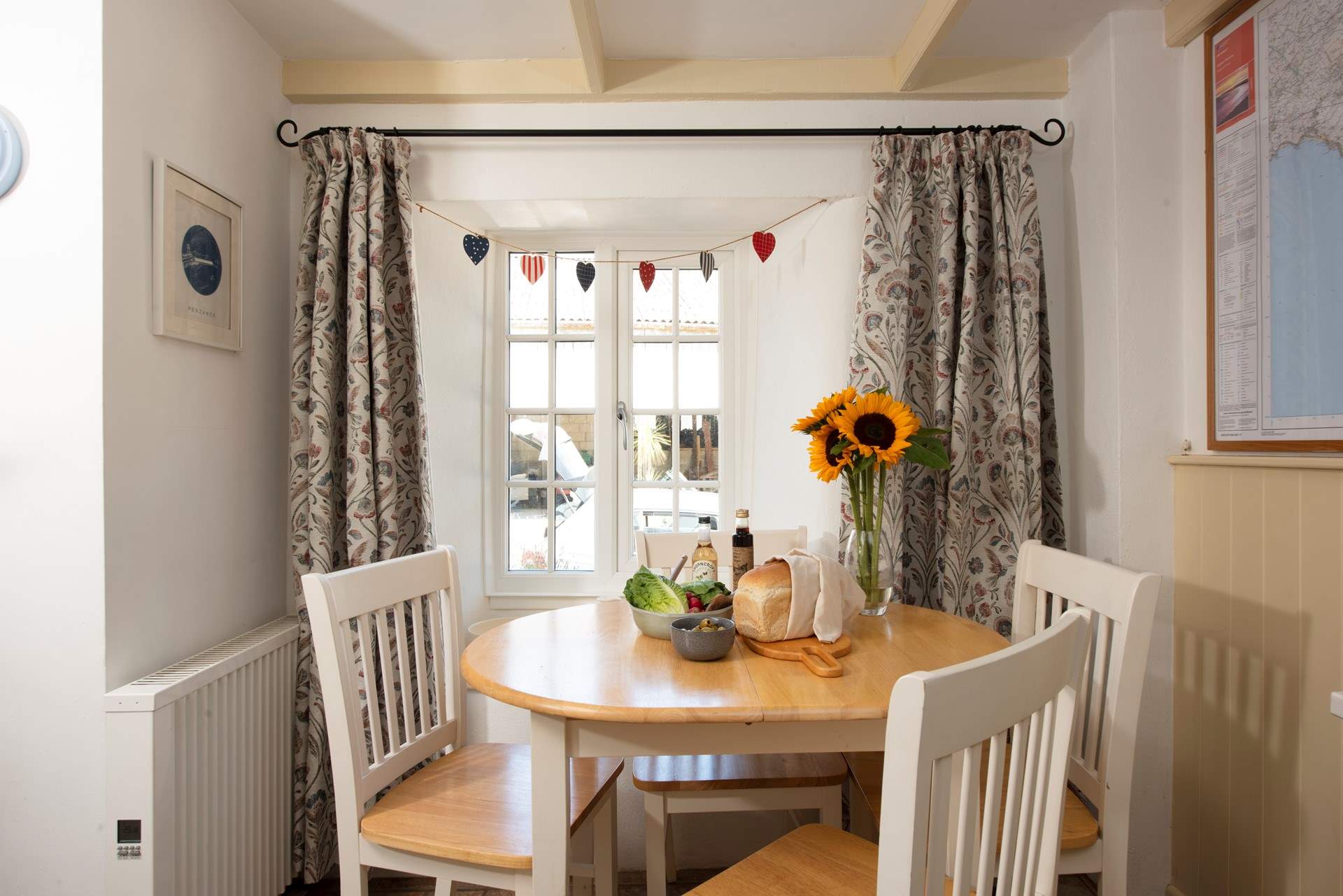 The dining area is ideal for two plus a guest.