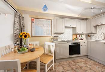 The open plan kitchen diner is just off the sitting room.