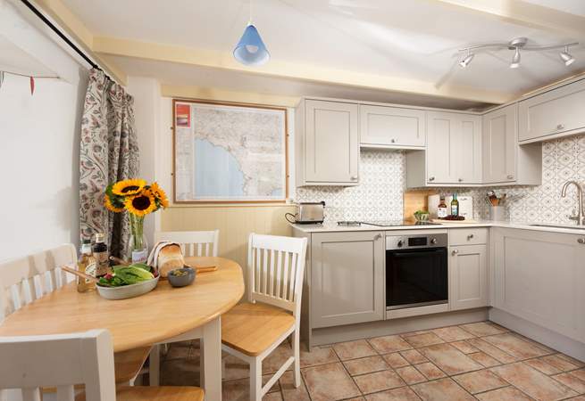 The open plan kitchen diner is just off the sitting room.
