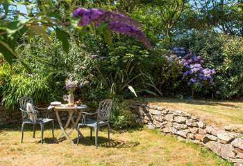 The garden is sheltered from the elements.