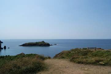 A peaceful spot to sit and watch the sun go down, just across from the Mullion Cove Hotel.